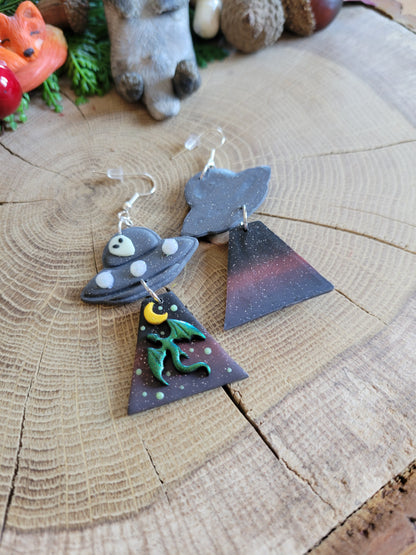 Alien Abduction: Green Dragon Earrings