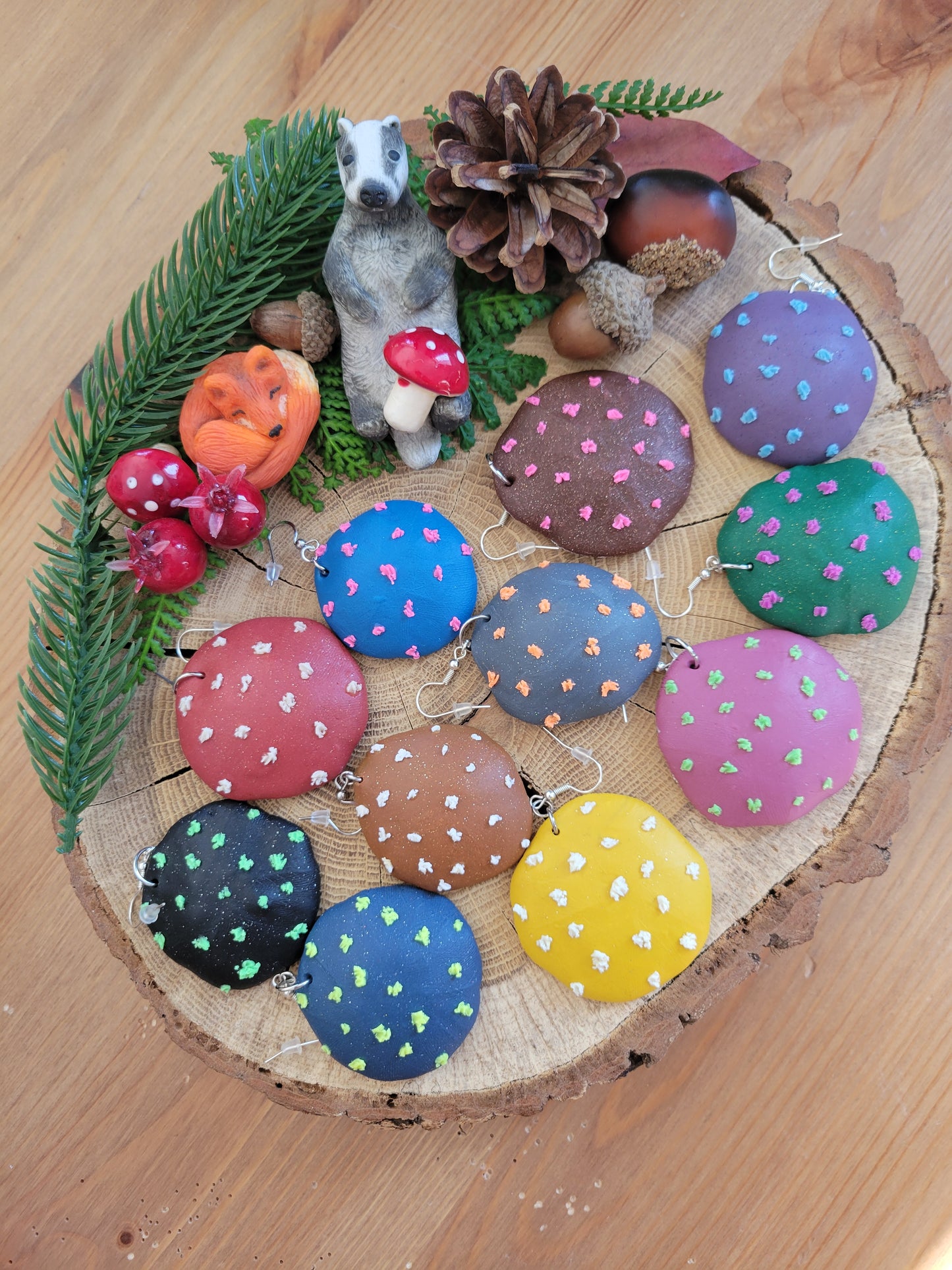 Funky Mushroom Cap Earrings