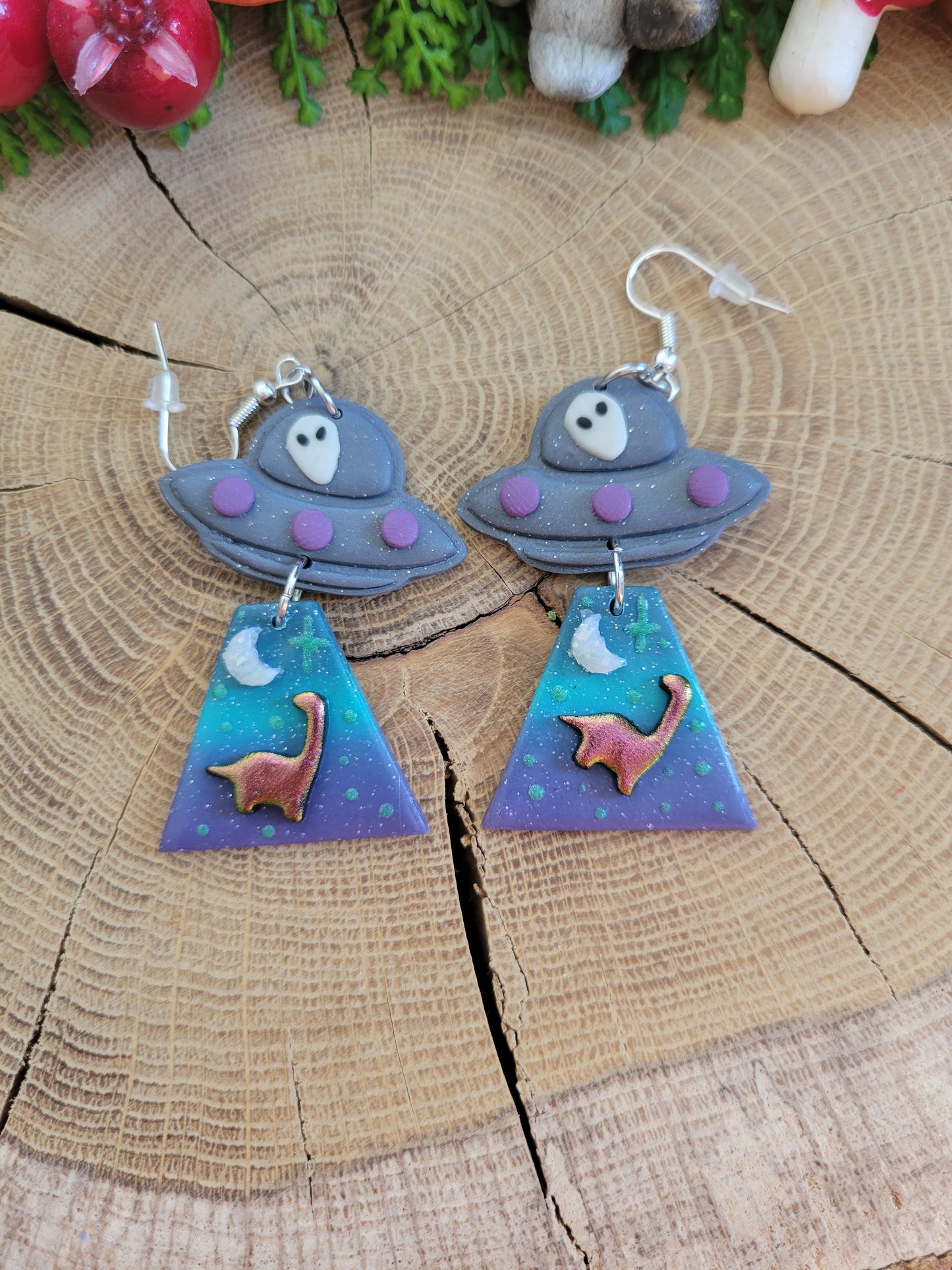 Alien Abduction: Diplodocus Earrings