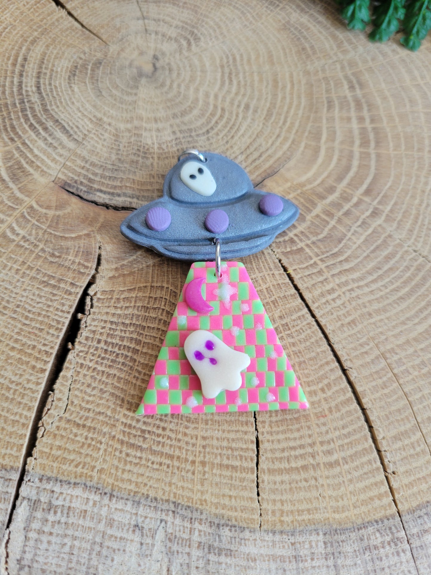 Alien Abduction: Checkered Ghostie Earrings