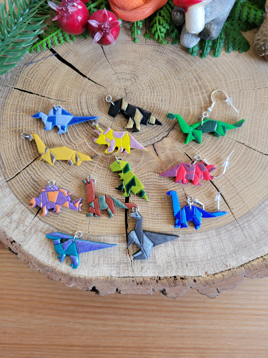 Origami Dinosaur Earrings