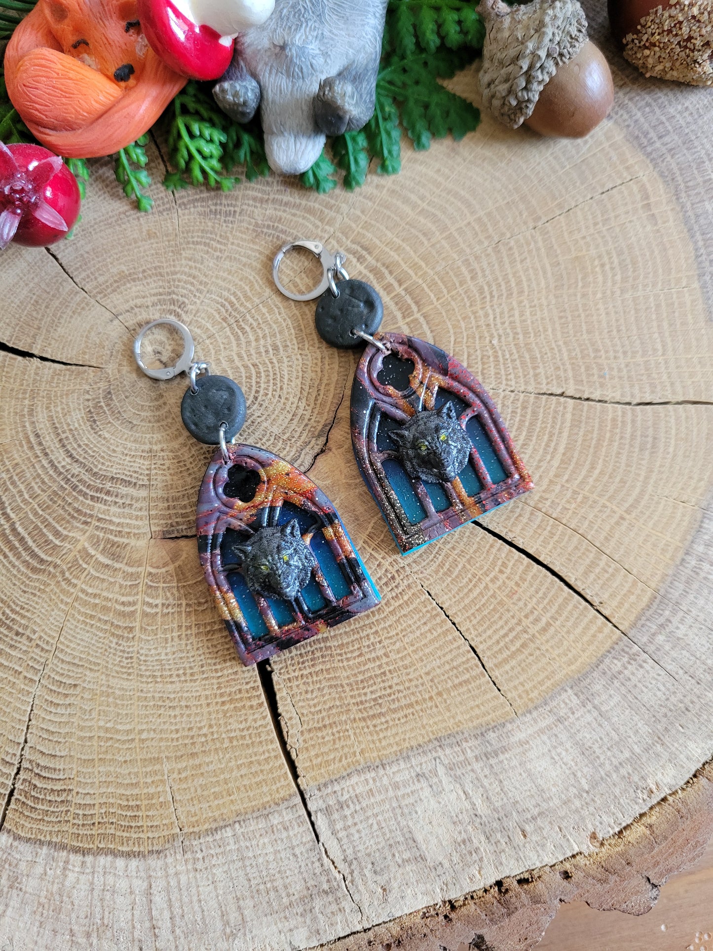 Moonlight Wolf Earrings
