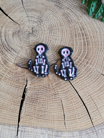 Skeleton Dog Earrings