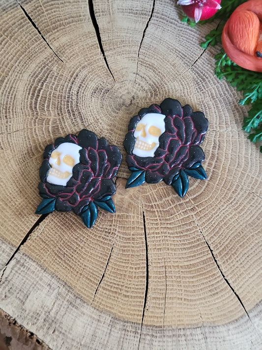 Flower+Skull Earrings