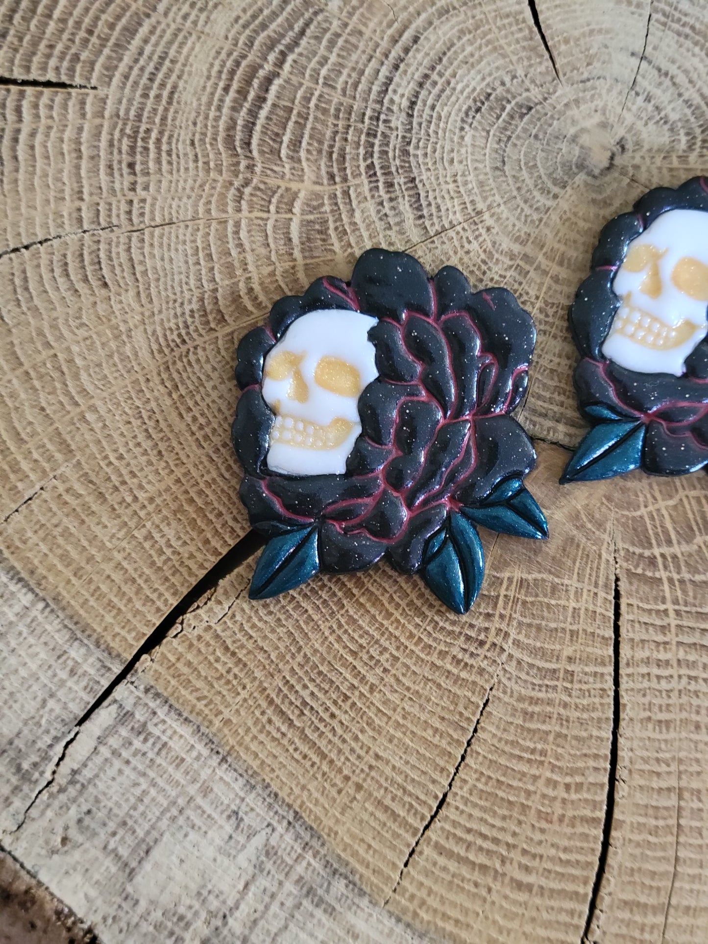 Flower+Skull Earrings