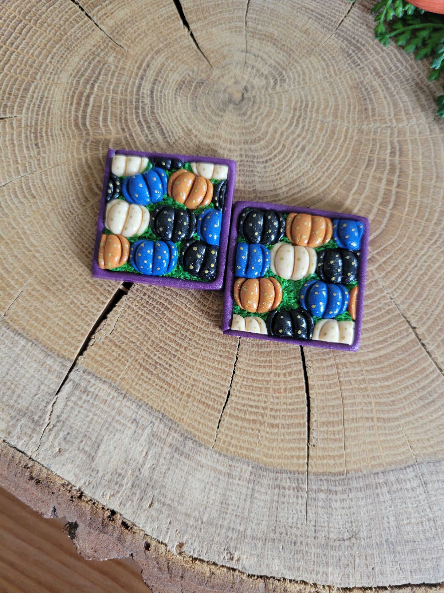 Pumpkin Patch Landscape Earrings