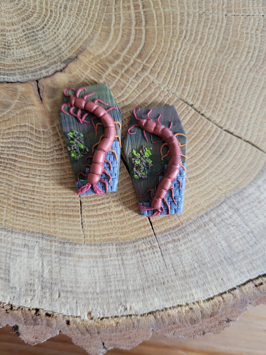 Centipede Coffin Earrings