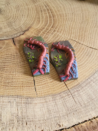 Centipede Coffin Earrings