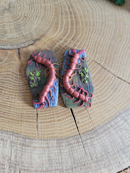 Centipede Coffin Earrings
