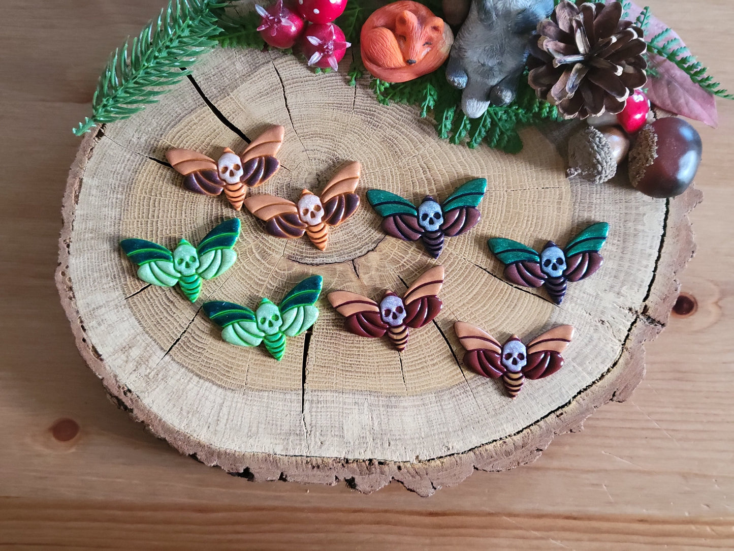 Colourful Death's-head Hawkmoth Earrings