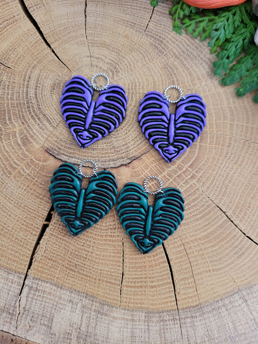 Ribcage Heart Earrings