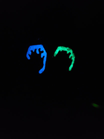 Mini Glow in the Dark Bat Coffin Earrings