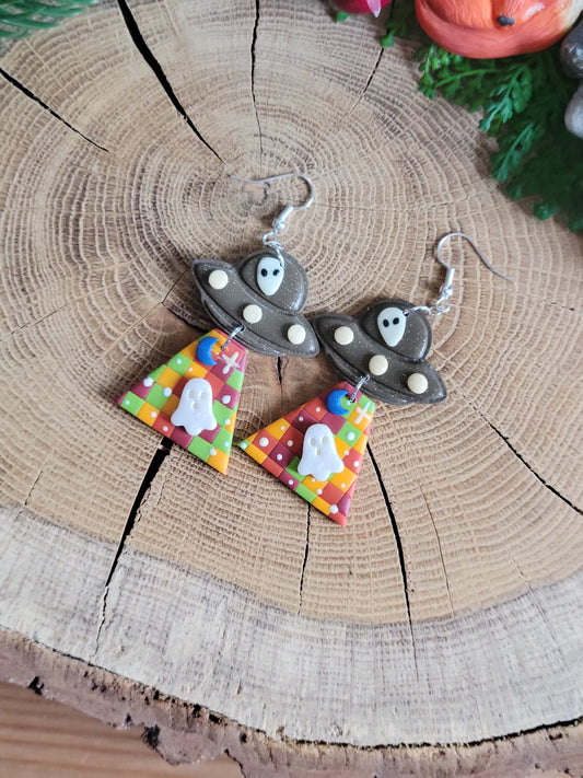 Alien Abduction: Autumnal Ghostie Earrings