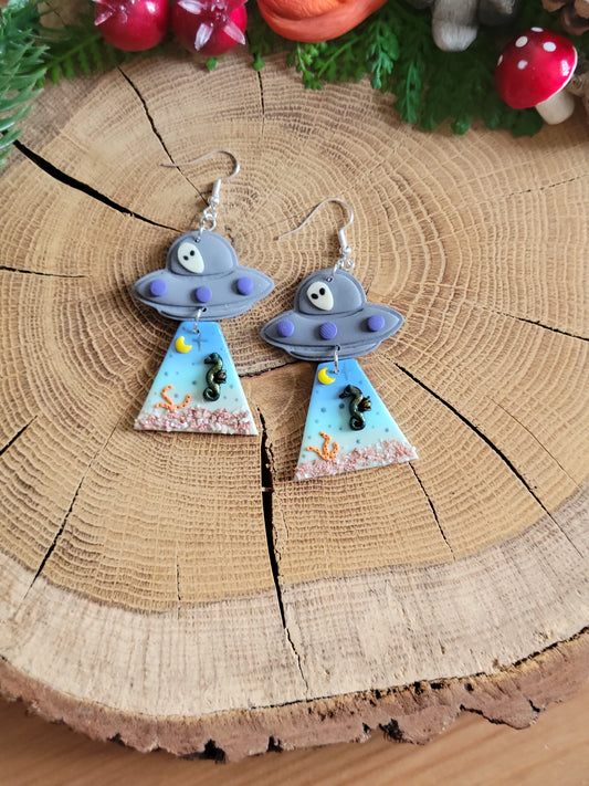 Alien Abduction: Seahorse Earrings