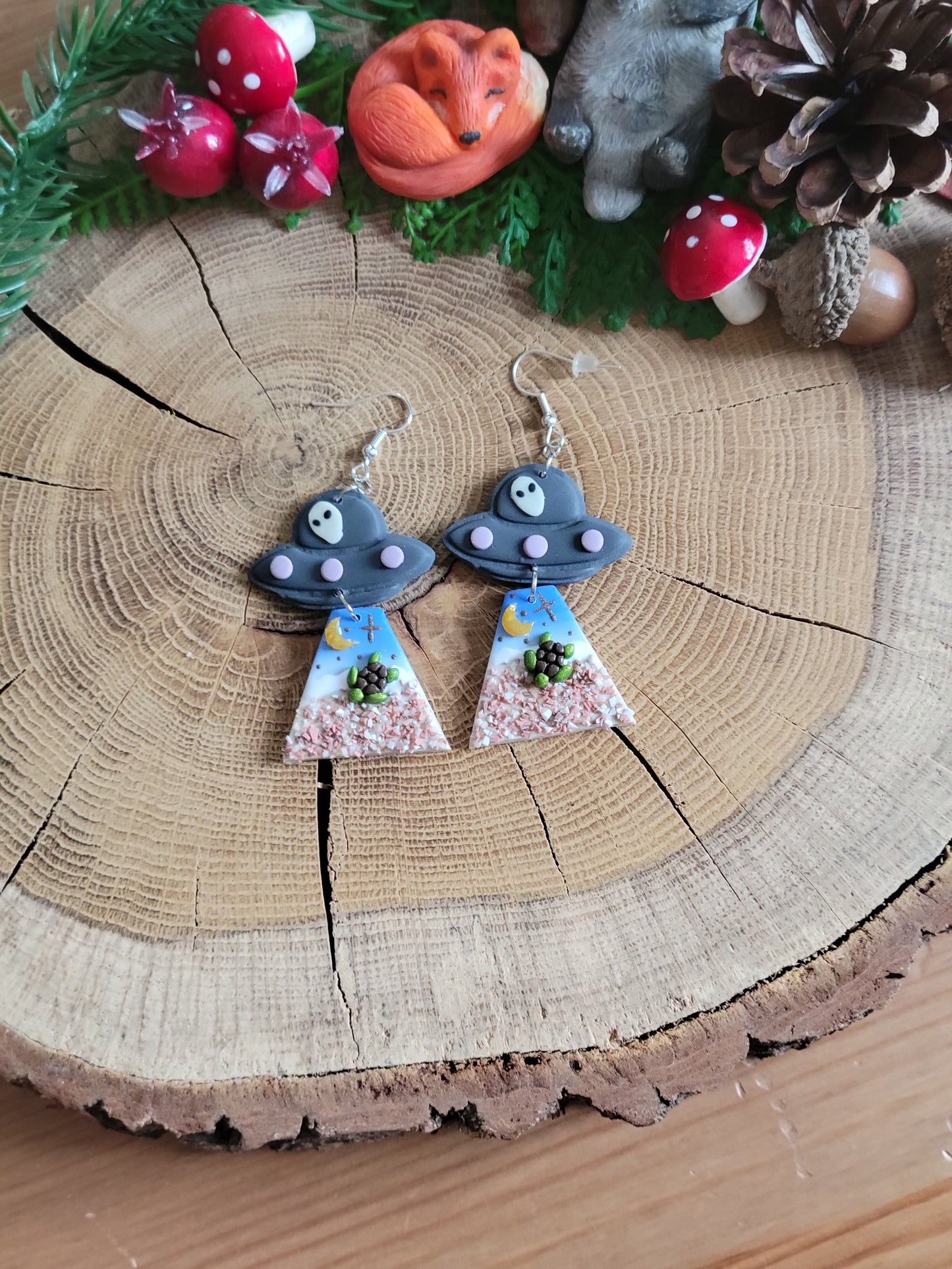 Alien Abduction: Turtle Earrings