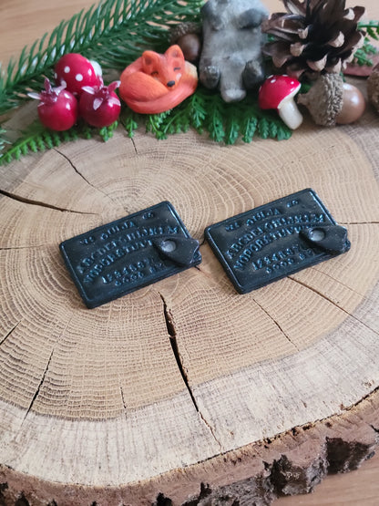 Black Ouija Board Statement Earrings