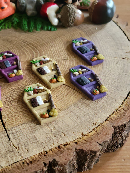 Colourful Coffin Bookshelf Earrings