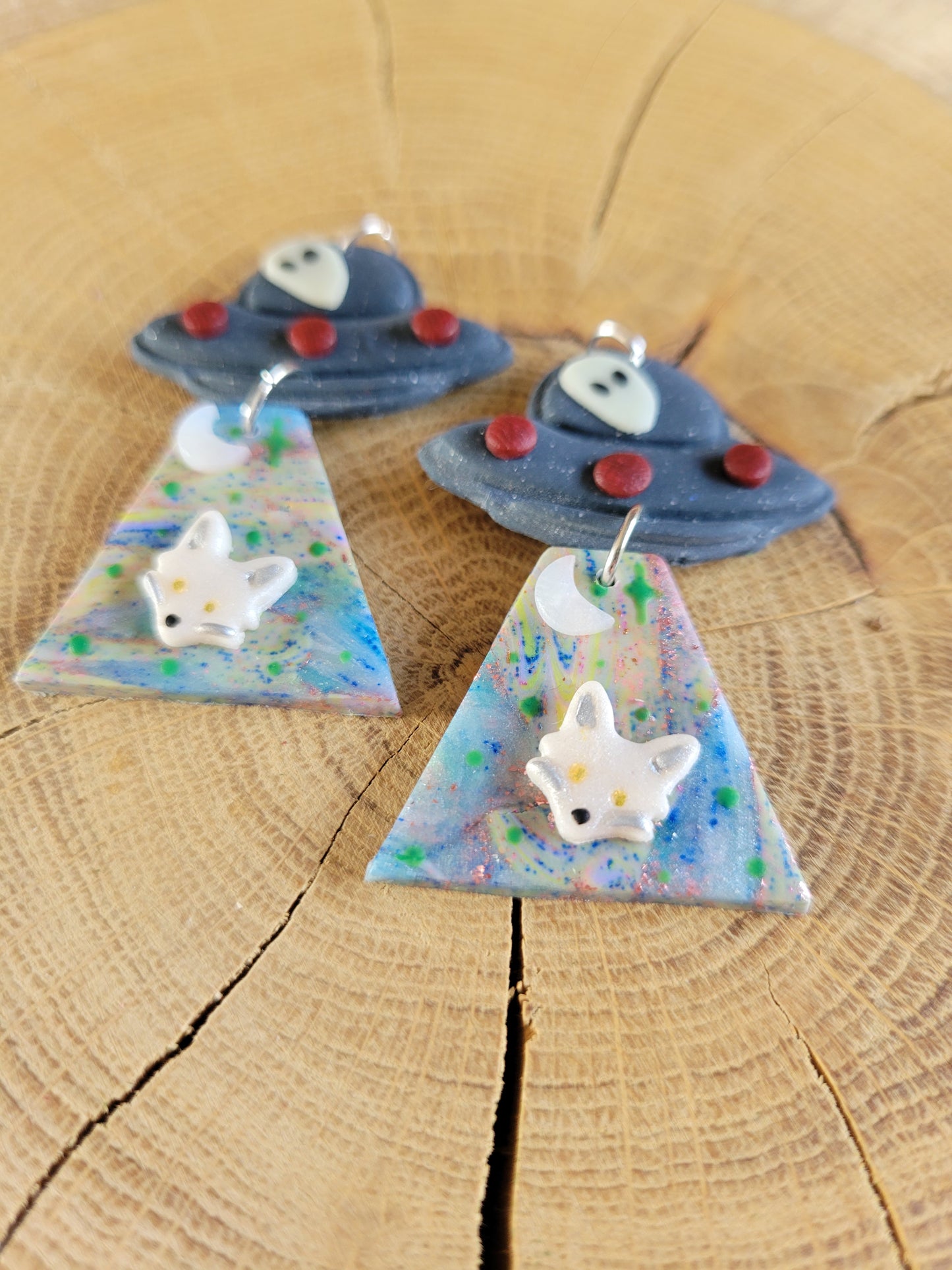 Alien Abduction: Arctic Fox Earrings