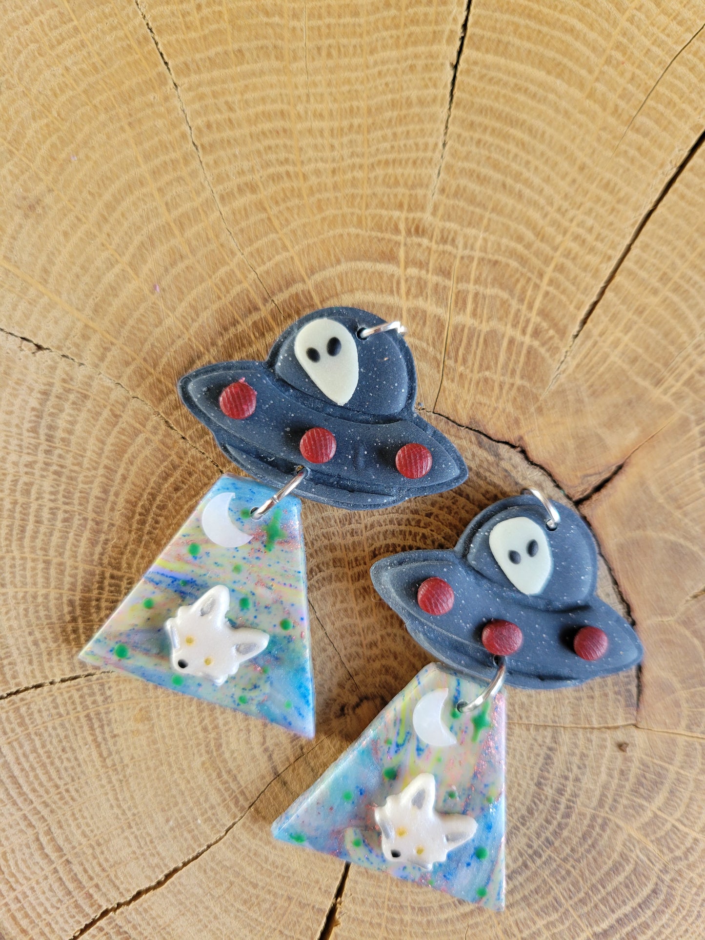 Alien Abduction: Arctic Fox Earrings