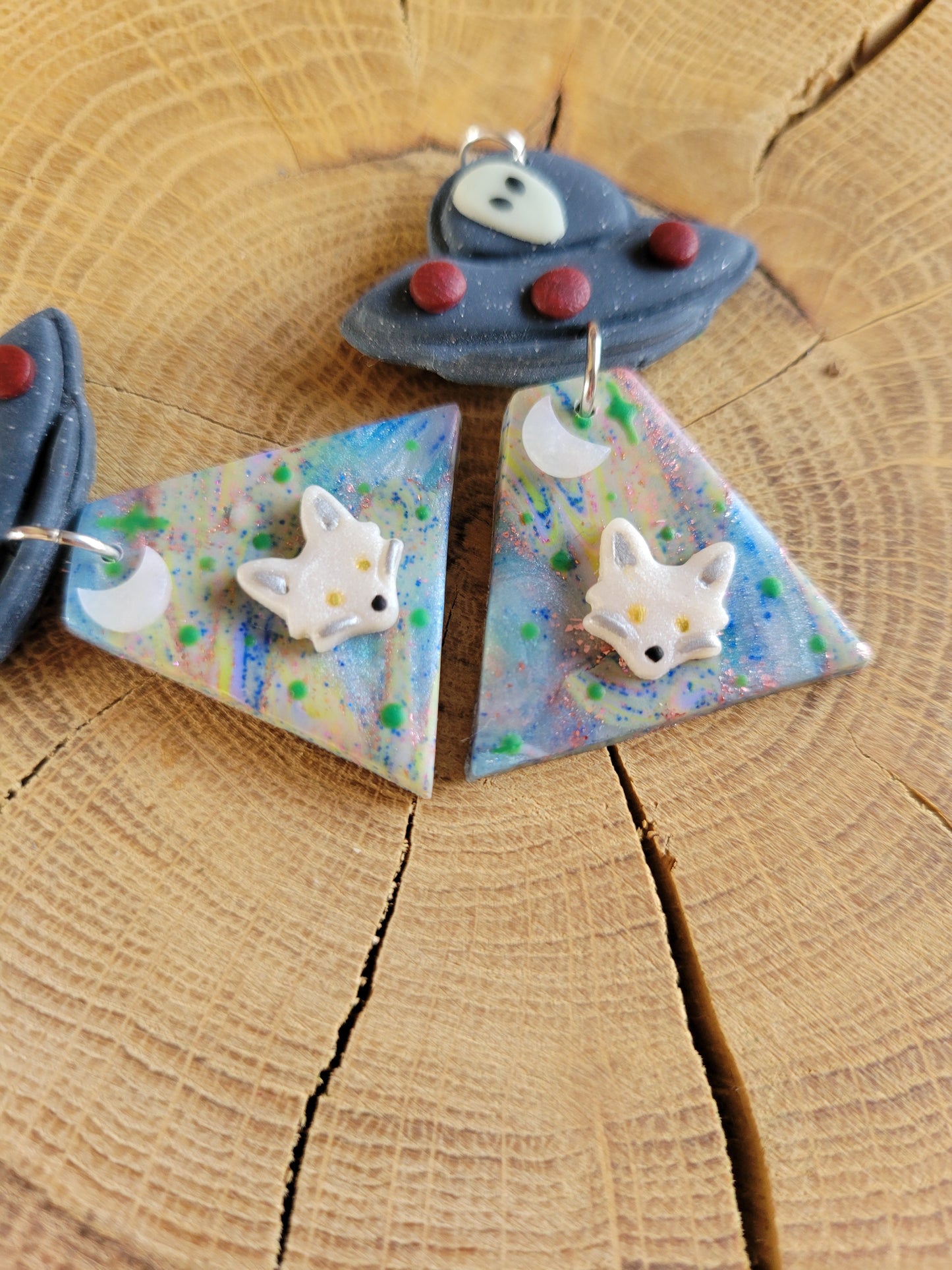 Alien Abduction: Arctic Fox Earrings