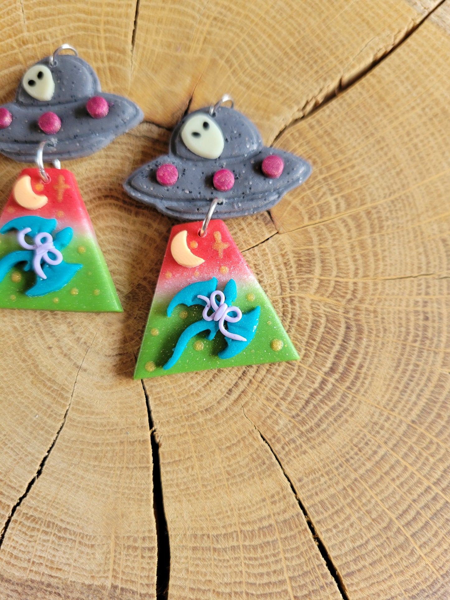 Alien Abduction: Coquette Dragon Earrings