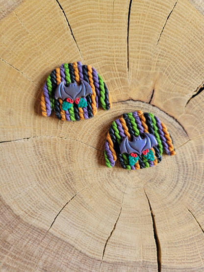 Mismatched Ugly Creepmas Bat Jumper Earrings