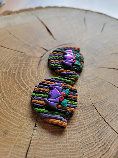 Mismatched Ugly Creepmas Bat Jumper Earrings