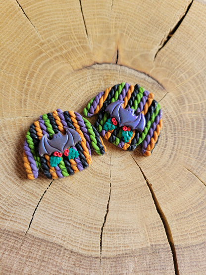 Mismatched Ugly Creepmas Bat Jumper Earrings