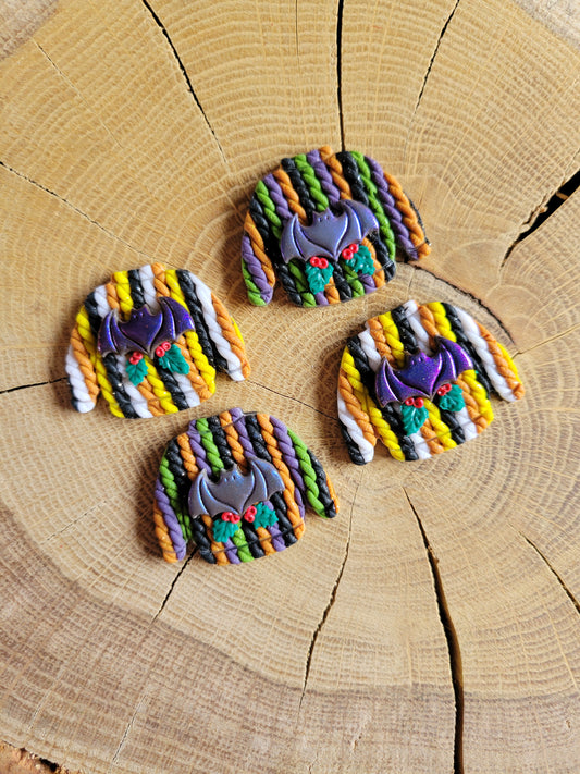 Mismatched Ugly Creepmas Bat Jumper Earrings