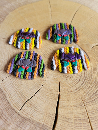 Mismatched Ugly Creepmas Bat Jumper Earrings