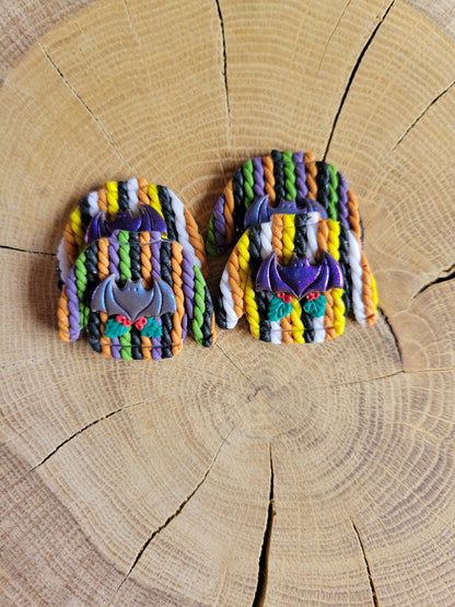 Mismatched Ugly Creepmas Bat Jumper Earrings