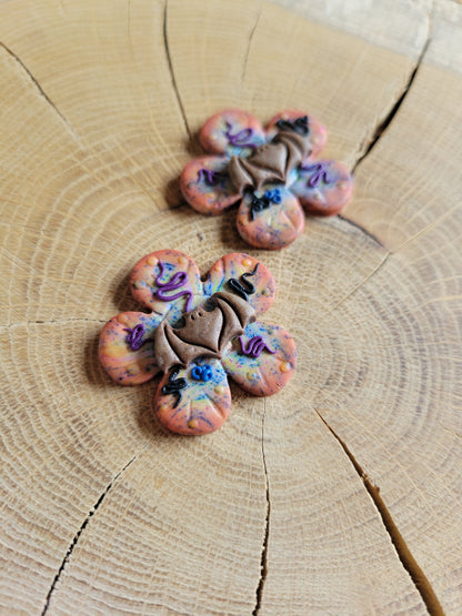 Flower Bat Earrings.