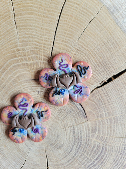 Flower Bat Earrings.