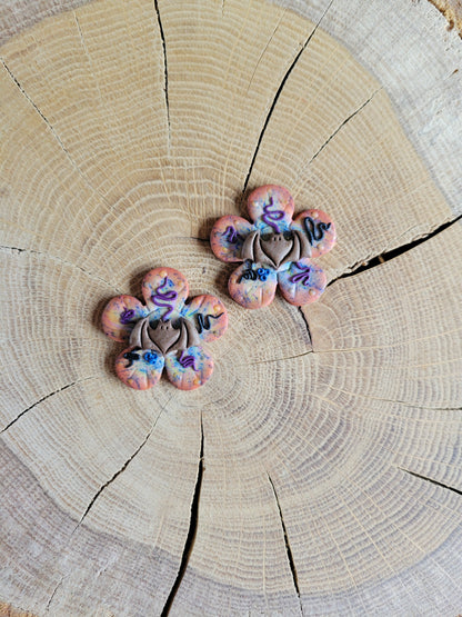 Flower Bat Earrings.