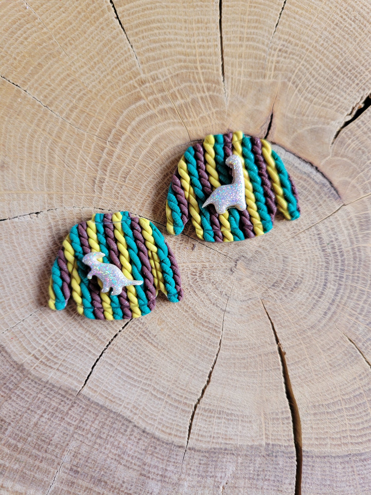 Dinosaur Ugly Christmas Jumper Earrings