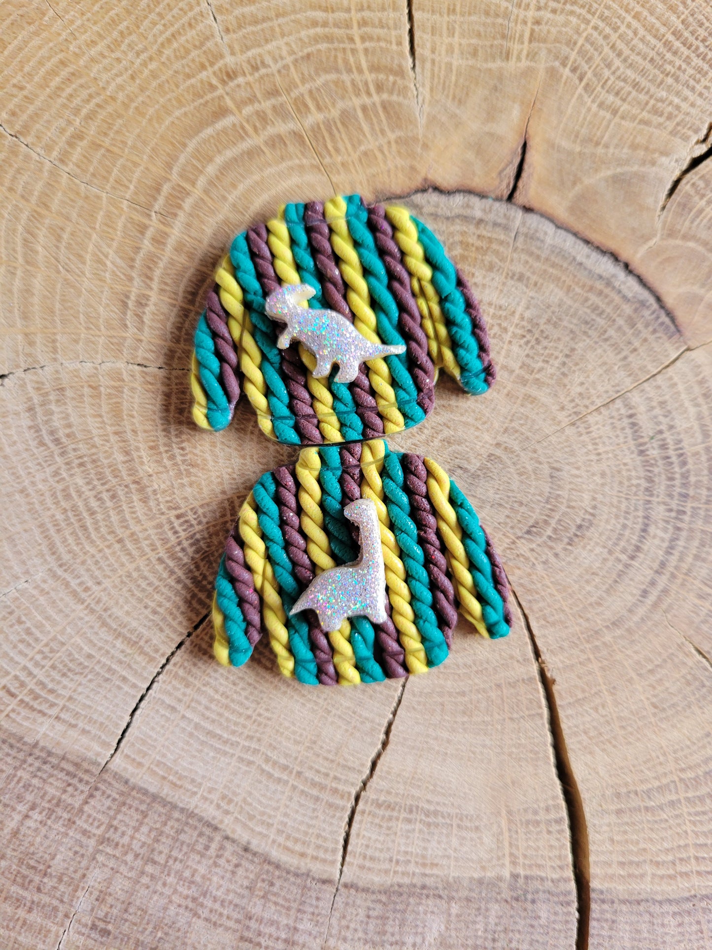 Dinosaur Ugly Christmas Jumper Earrings