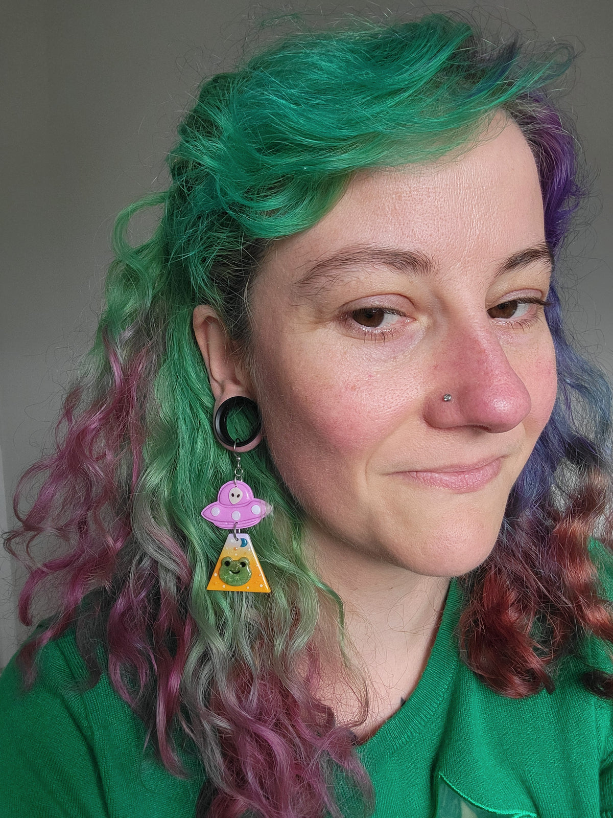 Alien Abduction: Froggie Earrings.