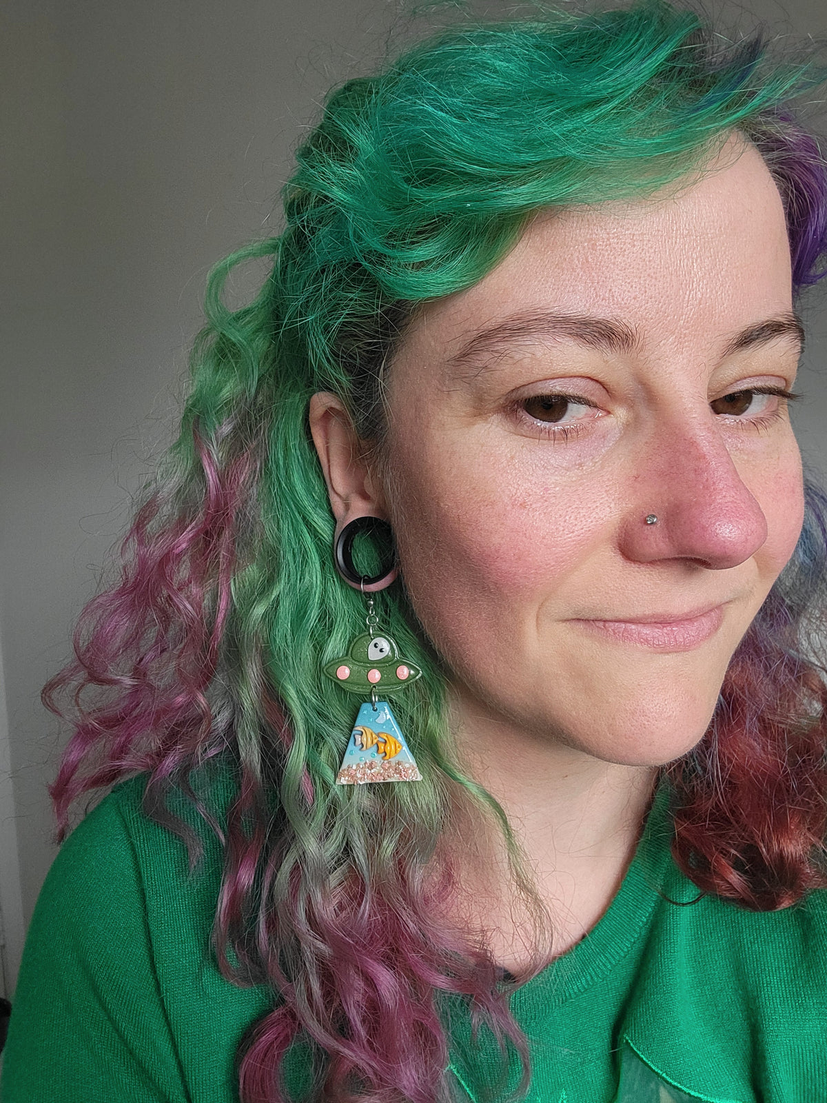 Alien Abduction: Angelfish Earrings.