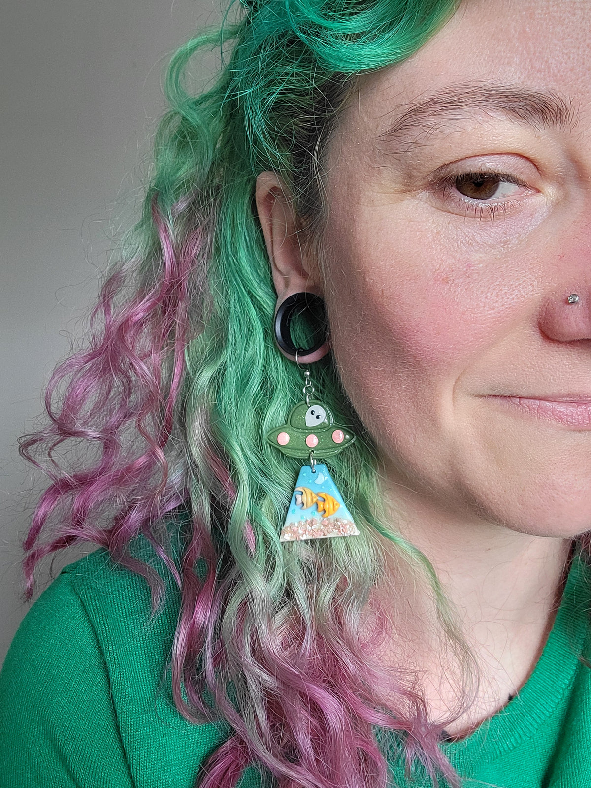Alien Abduction: Angelfish Earrings.