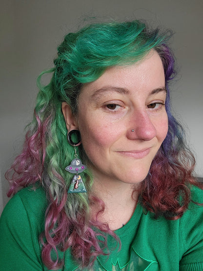 Alien Abduction: Parasaurolophus Earrings
