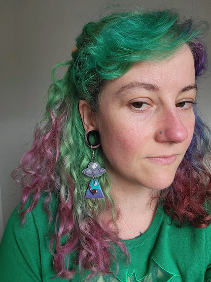 Alien Abduction: Diplodocus Earrings