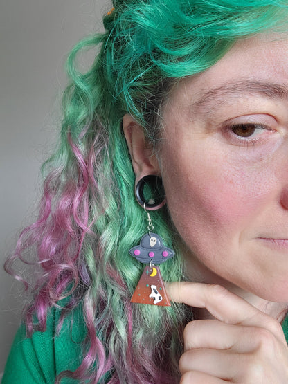 Alien Abduction: Blood Moon Earrings
