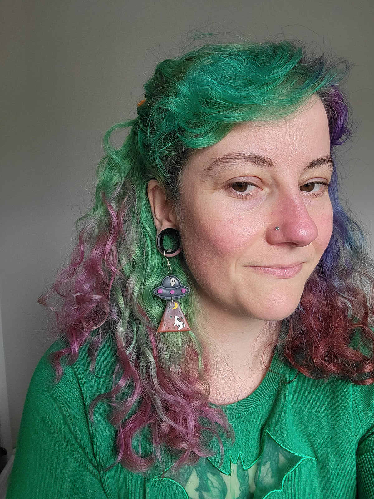 Alien Abduction: Blood Moon Earrings