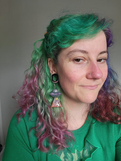 Alien Abduction: Blood Moon Earrings