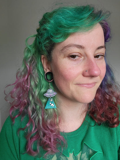 Alien Abduction: Nightsky Cow Earrings