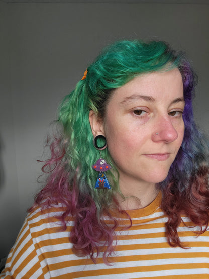 Alien Abduction: Santa in the Chimney Earrings