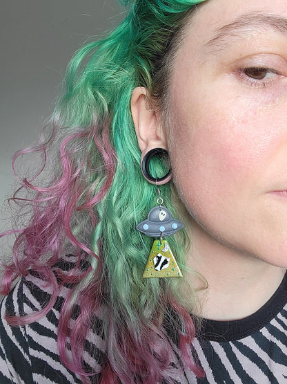 Alien Abduction: Badger Earrings