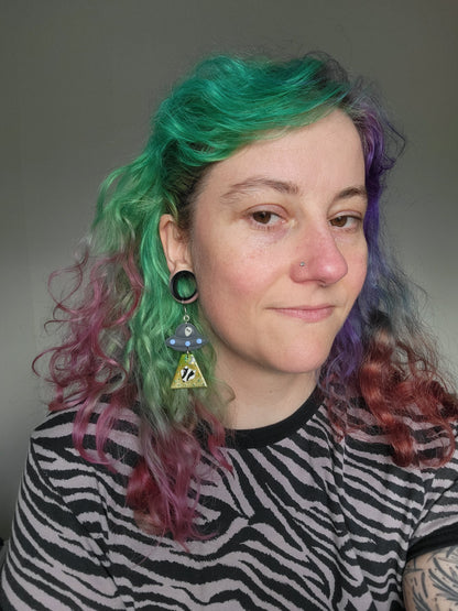 Alien Abduction: Badger Earrings