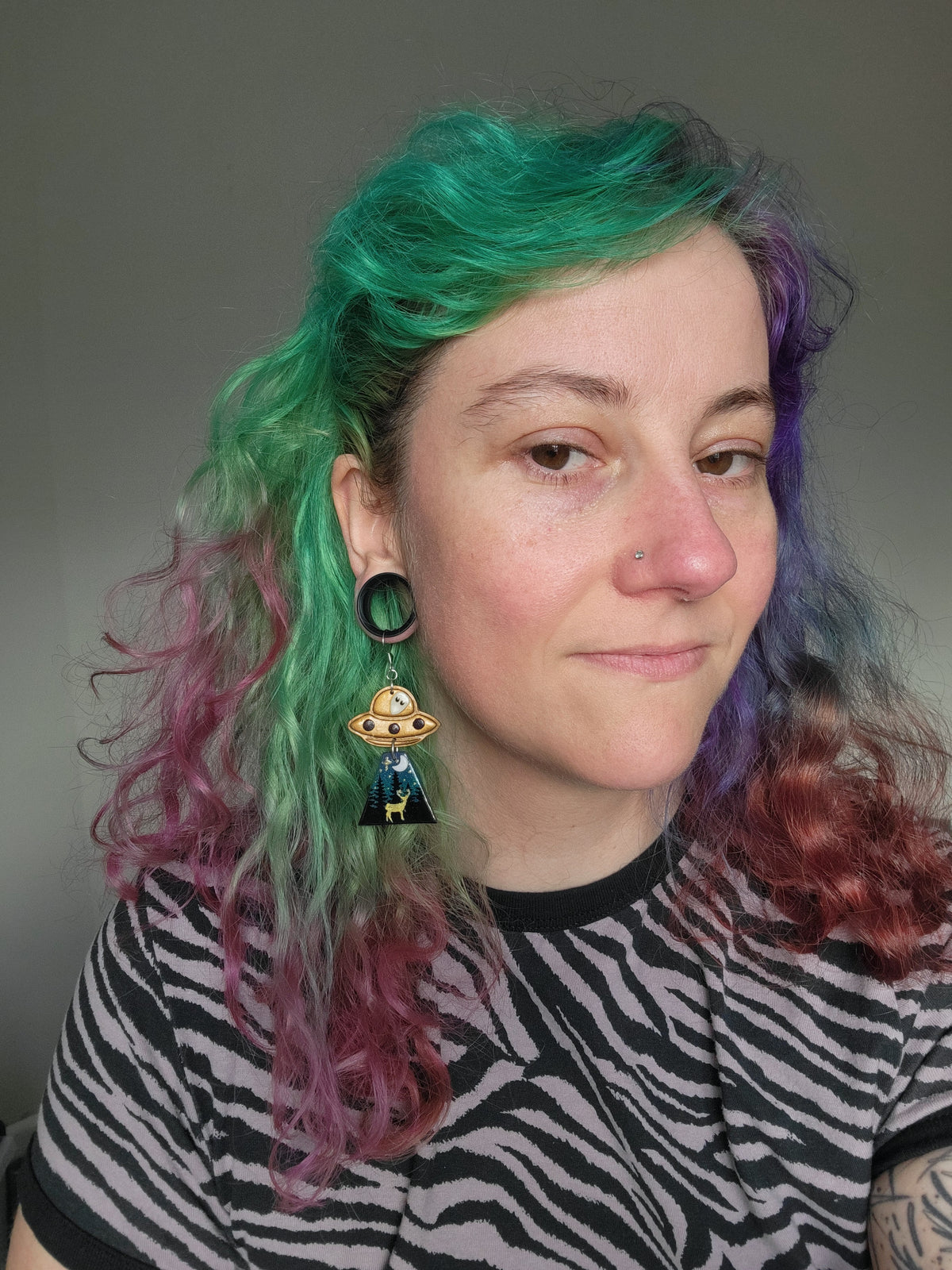 Alien Abduction: Golden Stag Earrings