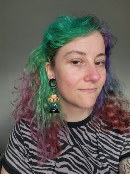 Alien Abduction: Golden Stag Earrings